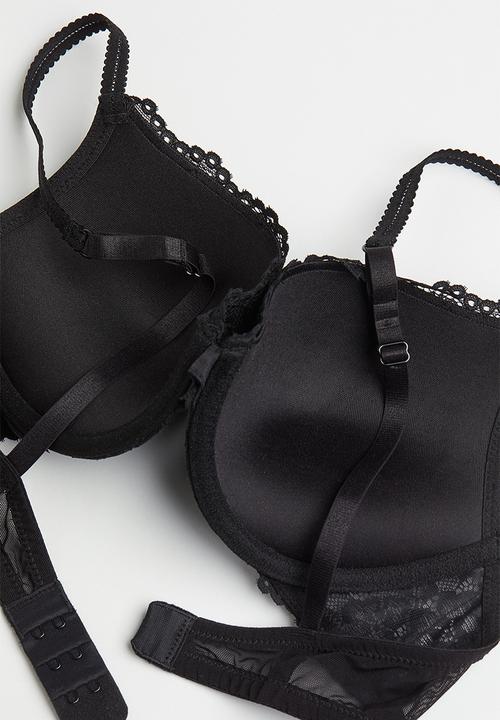 H&M - Lace push-up bra - black