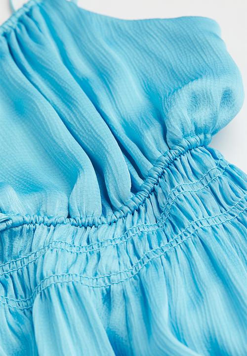 H&M - Long smock-waisted dress - light turquoise