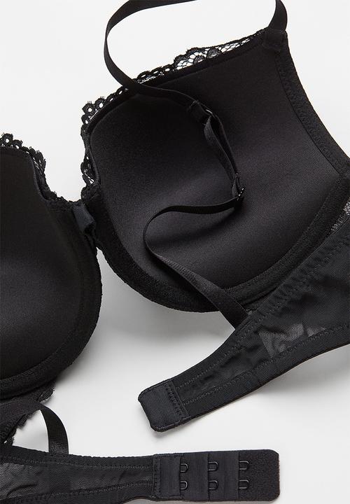 H&M - Lace push-up bra - black 