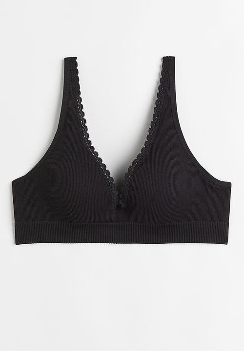 H&M - Seamless jersey push-up bra - black