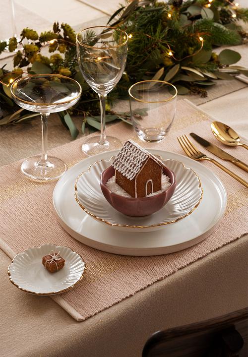 H&M - Shallow porcelain dish - white/multi