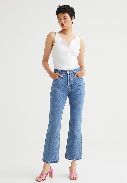 H&M - Ribbed cotton sleeveless top - white