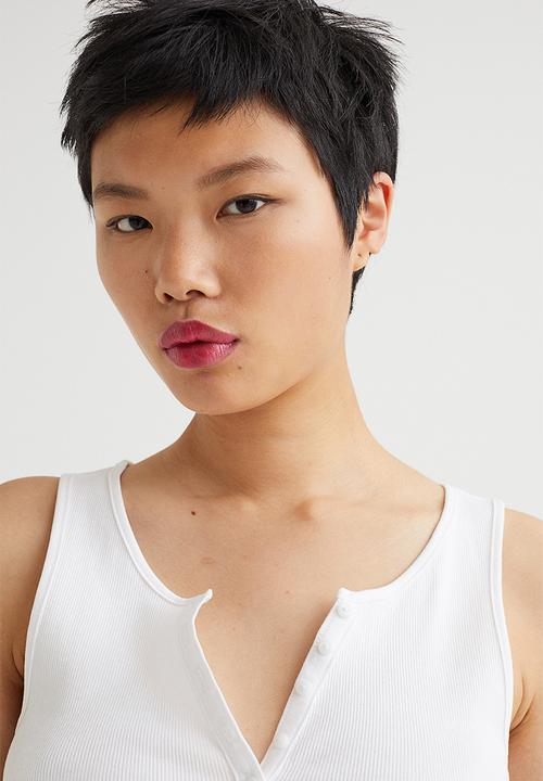 H&M - Ribbed cotton sleeveless top - white