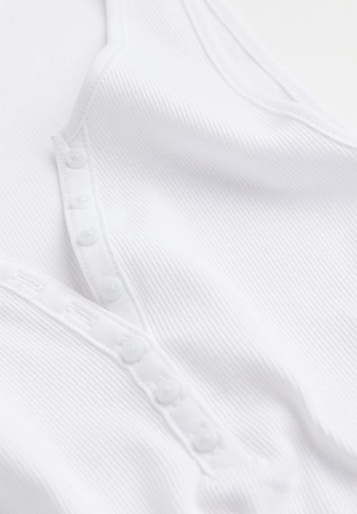 H&M - Ribbed cotton sleeveless top - white