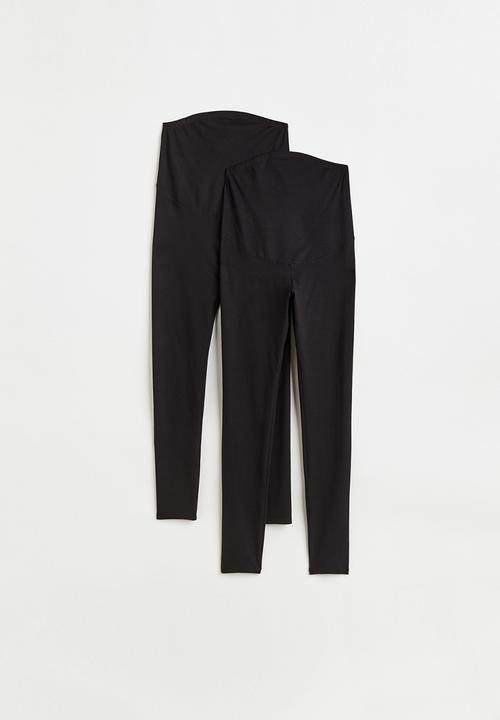 H&M - Mama 2-pack jersey leggings - black