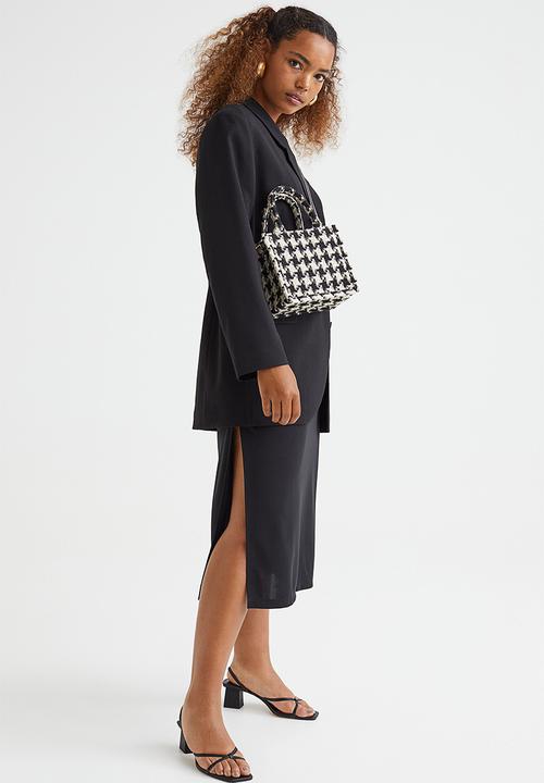 H&M - Small handbag - black/dogtooth patterned