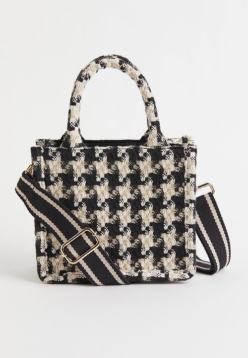 H&M - Small handbag - black/dogtooth patterned