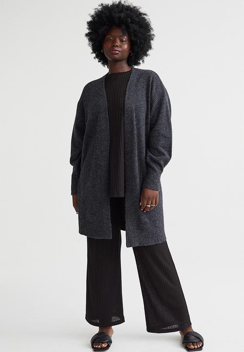 H&M - Long cardigan - dark grey marl