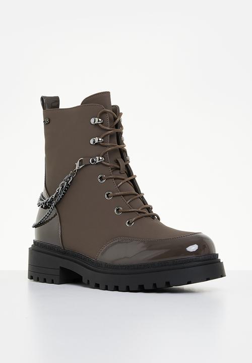 Miss Black - Cure1 biker boot - chocolate