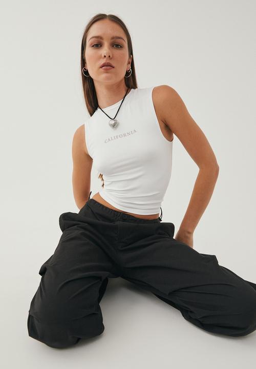 Supré  - Luxe high neck tank - winter white/california