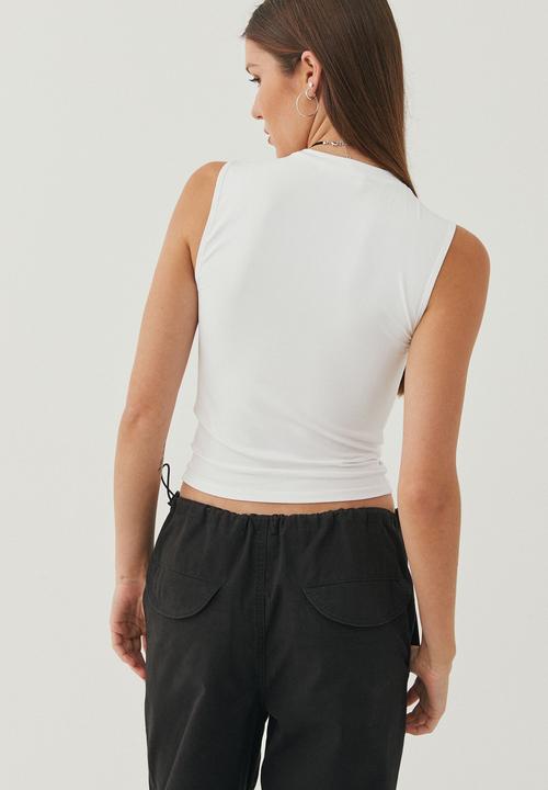 Supré  - Luxe high neck tank - winter white/california
