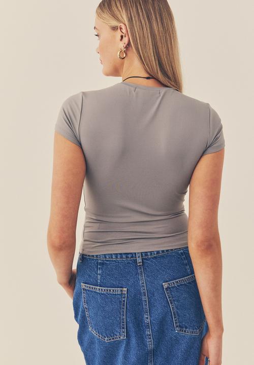 Supré  - Shay short sleeve top - cement grey