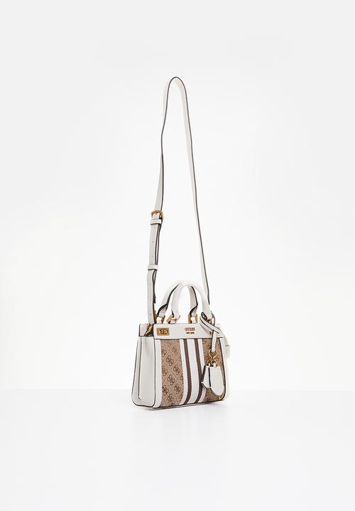 GUESS - Katey mini satchel-latte logo & stone
