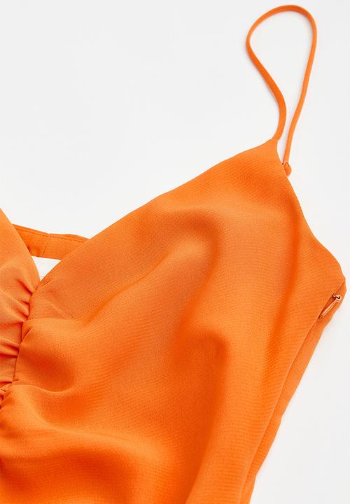 H&M - Flounce-hem crêpe dress - orange