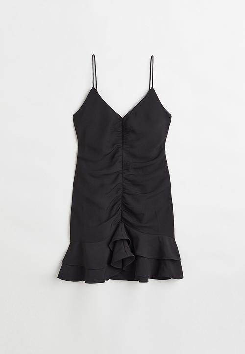 H&M - Flounce-hem crêpe dress - black