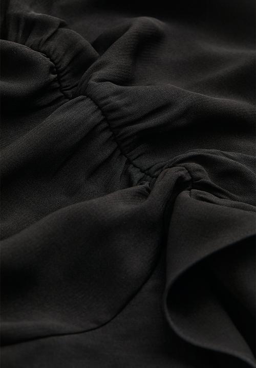 H&M - Flounce-hem crêpe dress - black