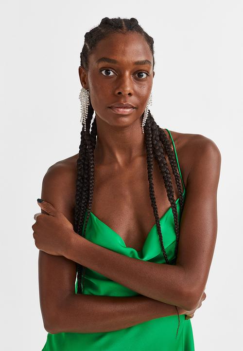 H&M - Satin slip dress - green