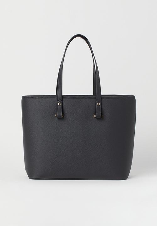 H&M - Imitation leather shopper - black