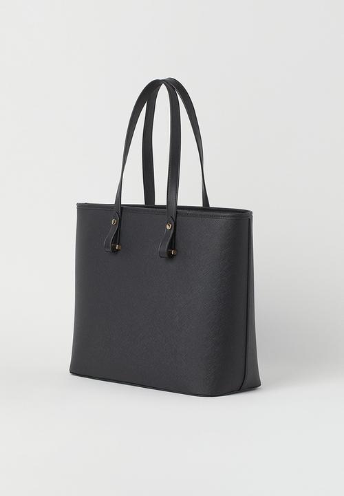 H&M - Imitation leather shopper - black