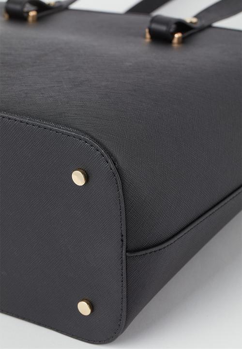 H&M - Imitation leather shopper - black
