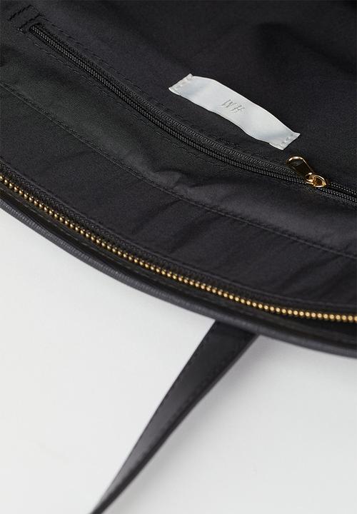 H&M - Imitation leather shopper - black