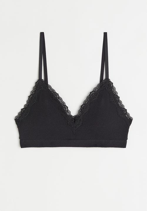 H&M - Seamless padded bra - black