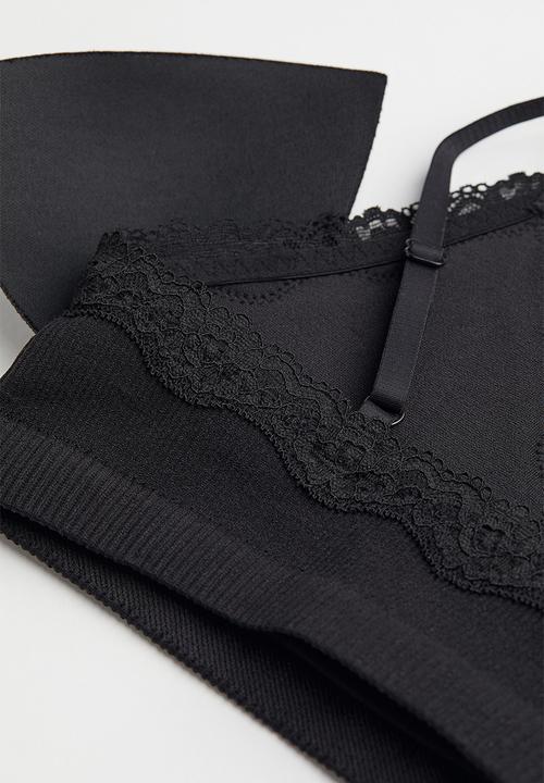 H&M - Seamless padded bra - black