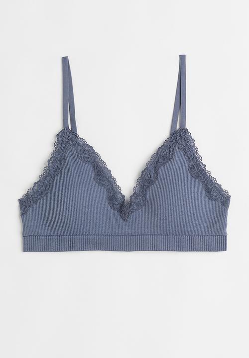 H&M - Seamless padded bra - pigeon blue