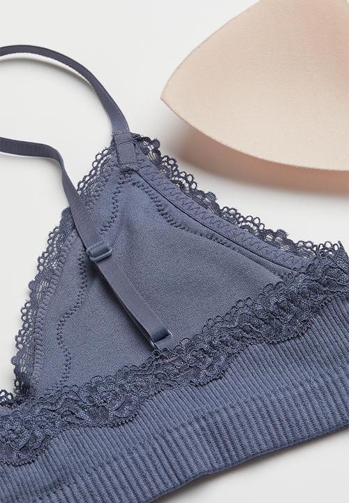 H&M - Seamless padded bra - pigeon blue