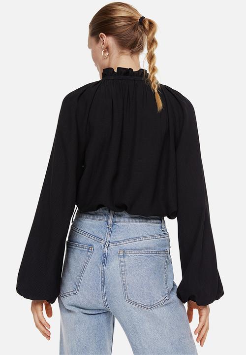 H&M - Tie-detail blouse - black