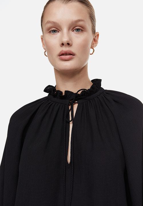 H&M - Tie-detail blouse - black