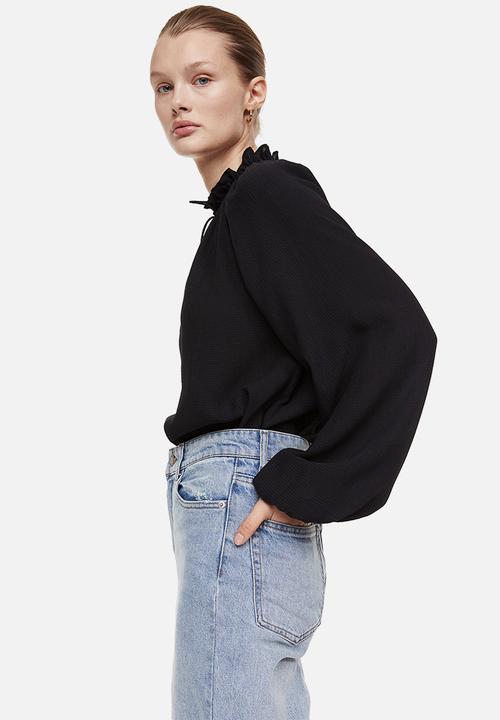 H&M - Tie-detail blouse - black