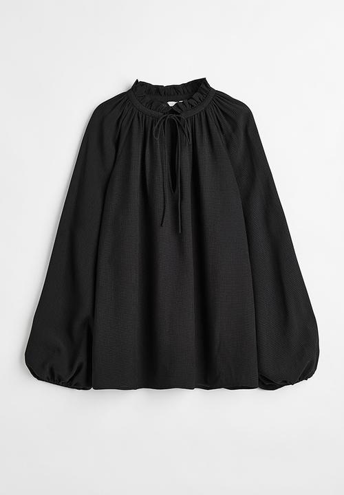 H&M - Tie-detail blouse - black