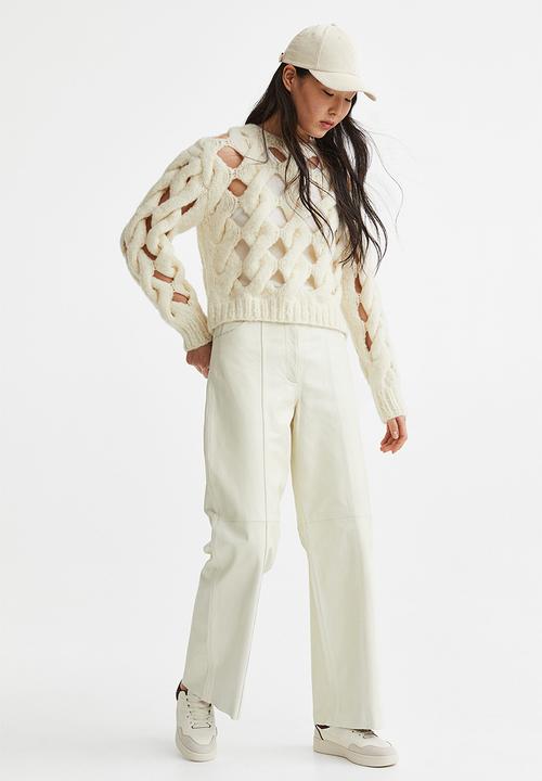 H&M - Trainers - cream & burgundy 