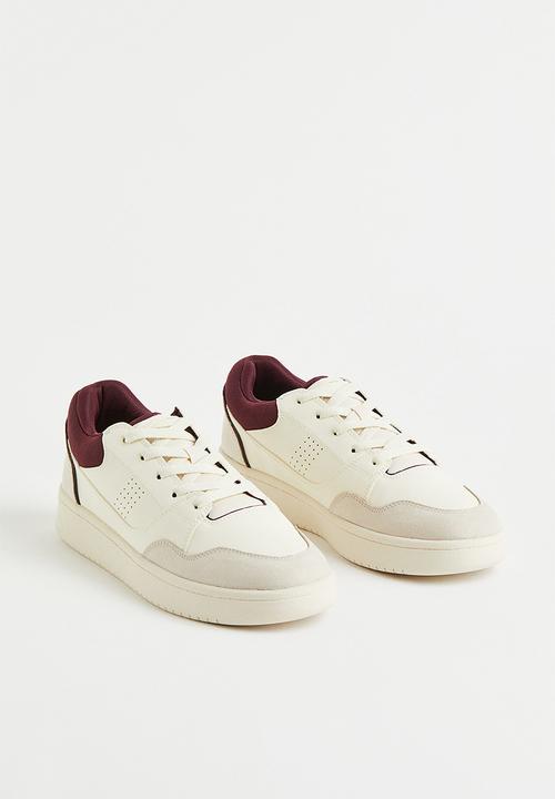 H&M - Trainers - cream & burgundy 
