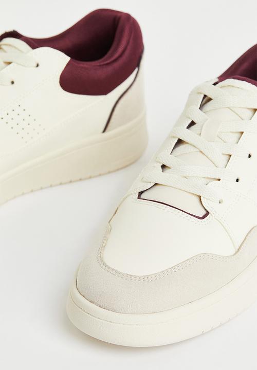H&M - Trainers - cream & burgundy 