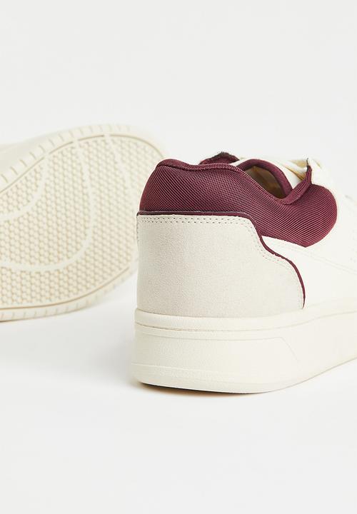 H&M - Trainers - cream & burgundy 
