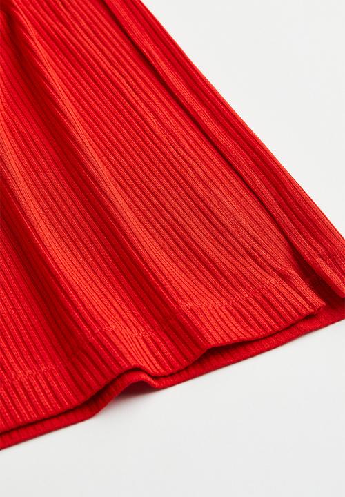 H&M - Ribbed jersey dress - red