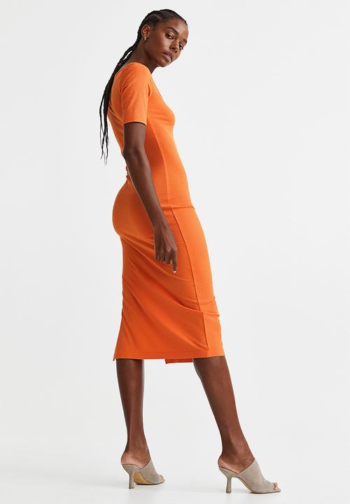 H&M - Ribbed jersey dress - orange