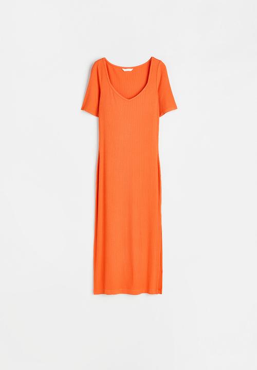 H&M - Ribbed jersey dress - orange