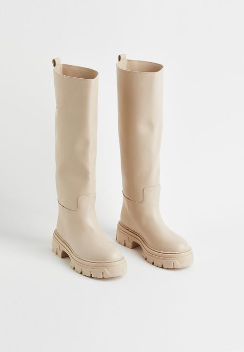 H&M - Knee-high boots - light beige