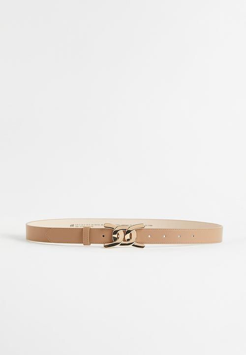 H&M - Narrow belt - dark beige 
