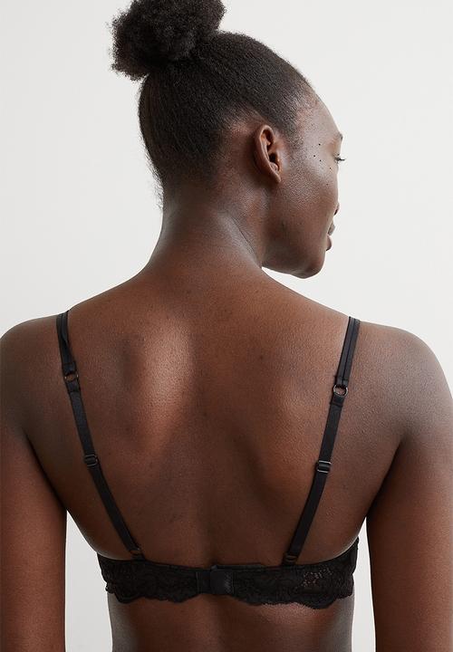 H&M - Lace push-up bra - black 