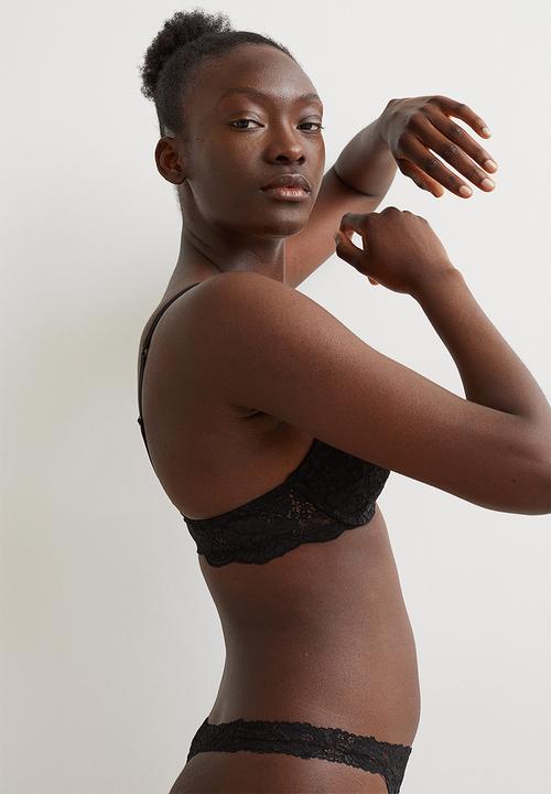 H&M - Lace push-up bra - black 