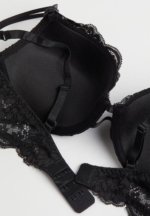 H&M - Lace push-up bra - black 