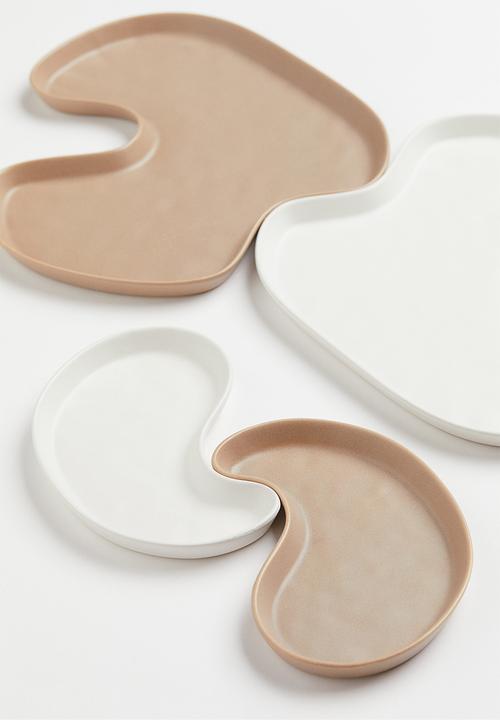 H&M - Small stoneware tray - beige