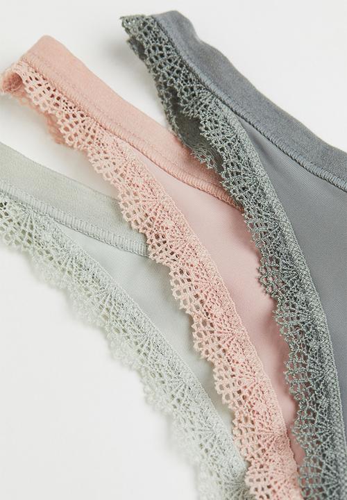 H&M - 3 Pack microfibre thong briefs - multi