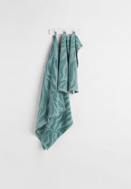 H&M - 2-pack jacquard-weave guest towels - turquoise
