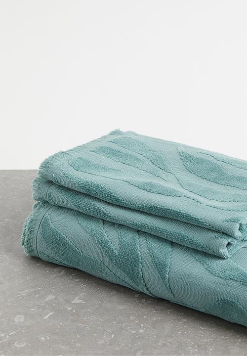 H&M - 2-pack jacquard-weave guest towels - turquoise