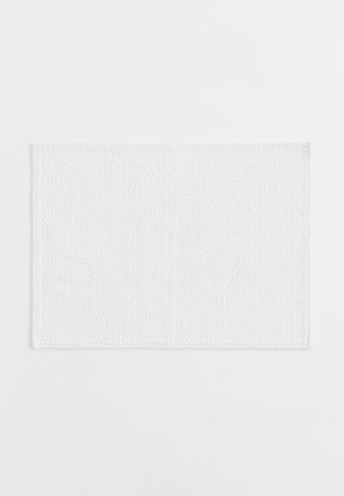 Cotton bath mat - white